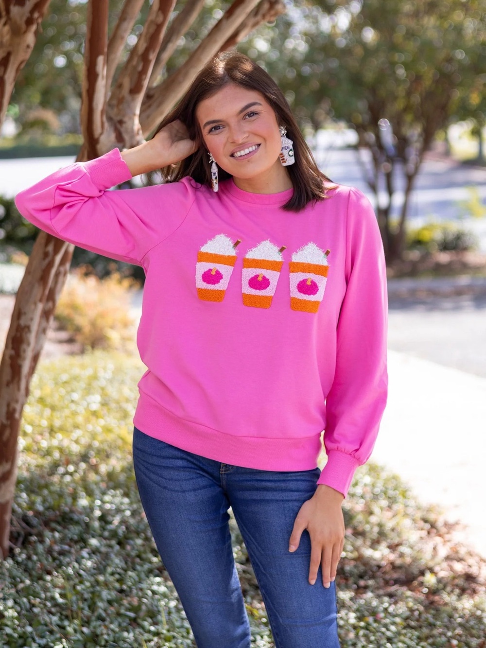 NWT Mary Square Pumpkin Spice Latte Sweatshirt - Picture 2 of 11